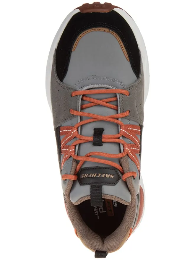 Skechers Sneakers^Leder-Sneakers "Bendino Dormer" in Grau/ Orange