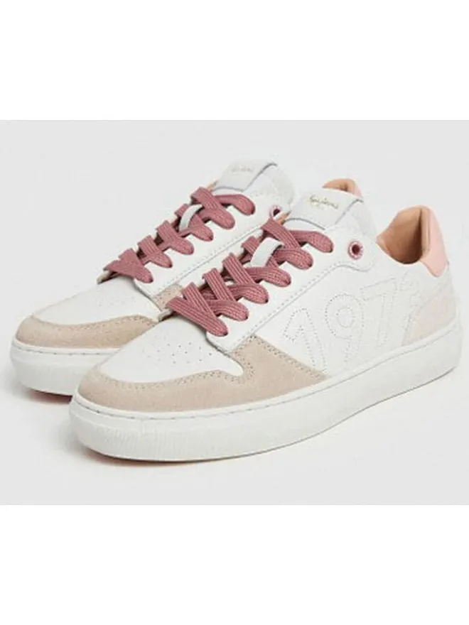 Leder-Sneakers "Camden Seal" in Weiß/ Beige>Pepe Jeans FOOTWEAR Hot