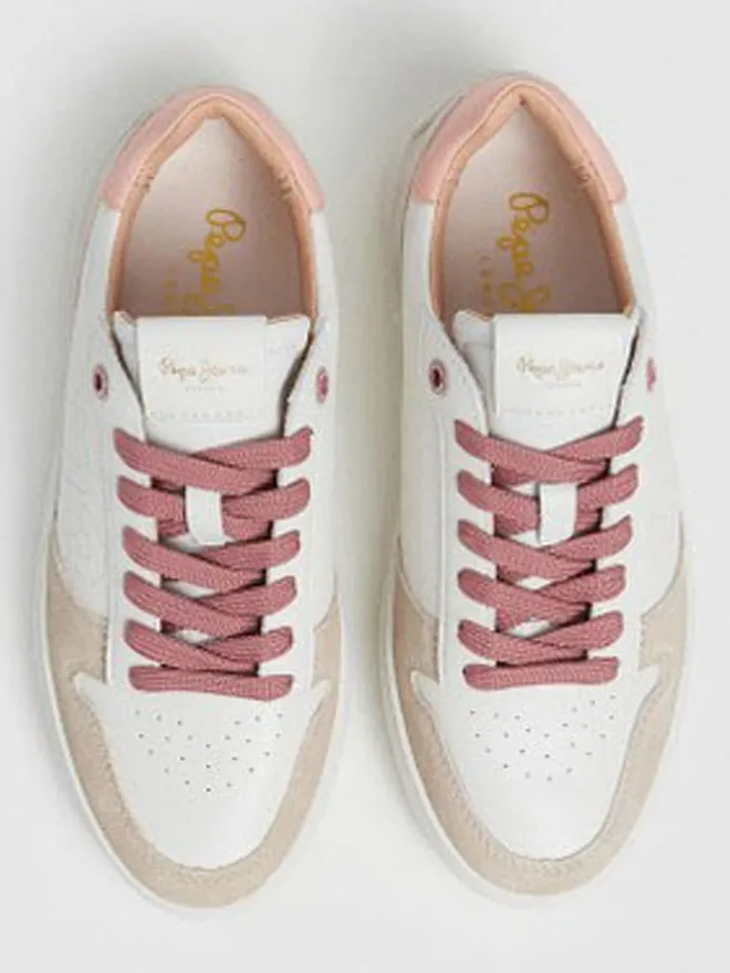 Leder-Sneakers "Camden Seal" in Weiß/ Beige>Pepe Jeans FOOTWEAR Hot