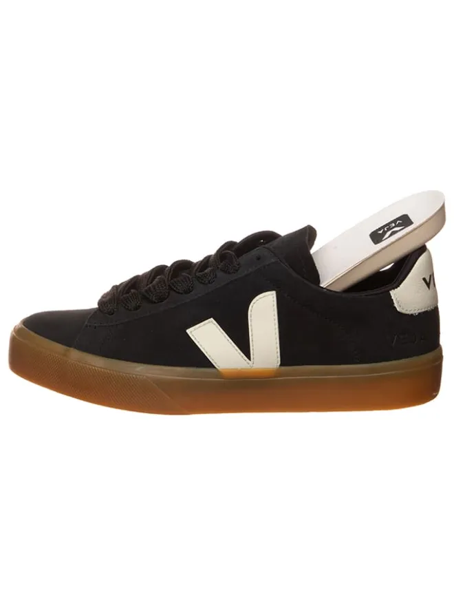 Veja Sneakers^Leder-Sneakers "Campo Bold" in Schwarz/ Creme