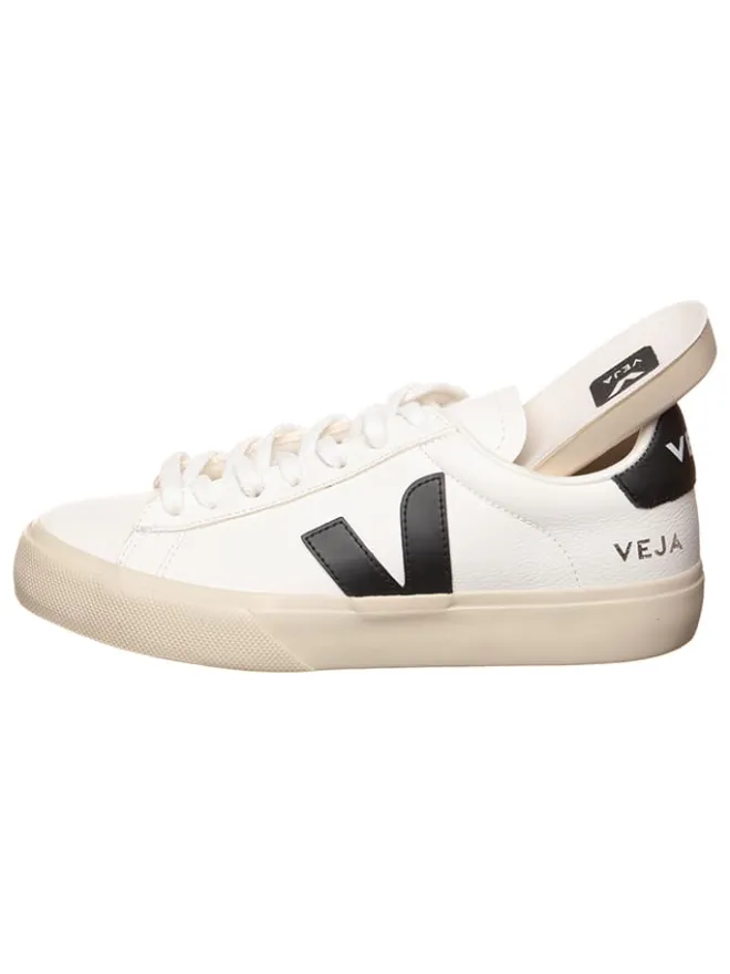 Leder-Sneakers "Campo" in Weiß/ Schwarz>Veja Sale