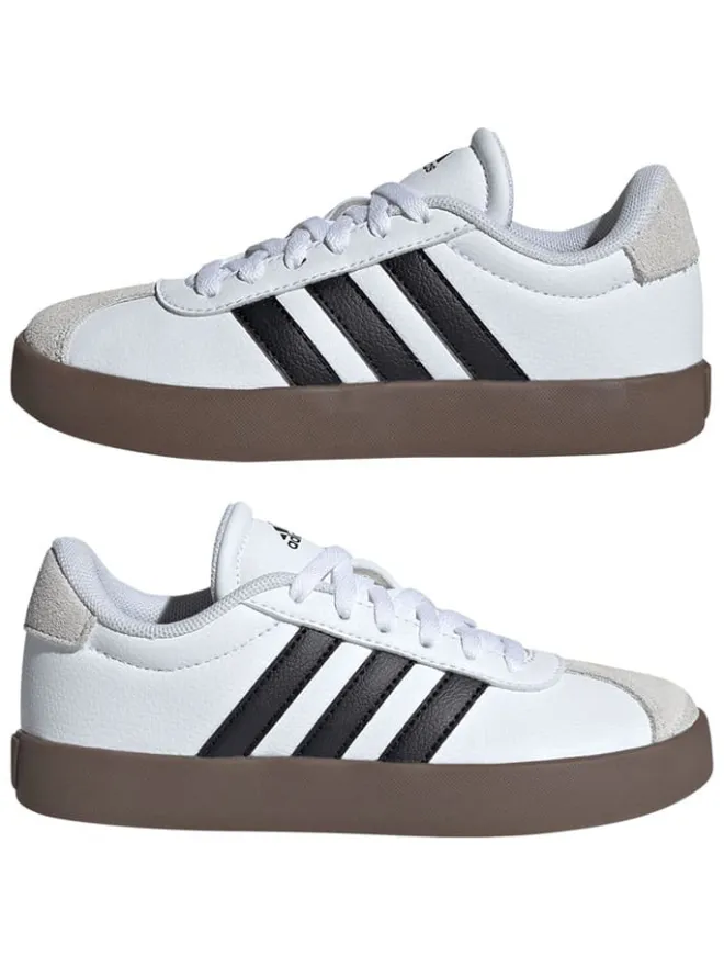 Leder-Sneakers "Court 3.0" in Weiß/ Schwarz>adidas Outlet