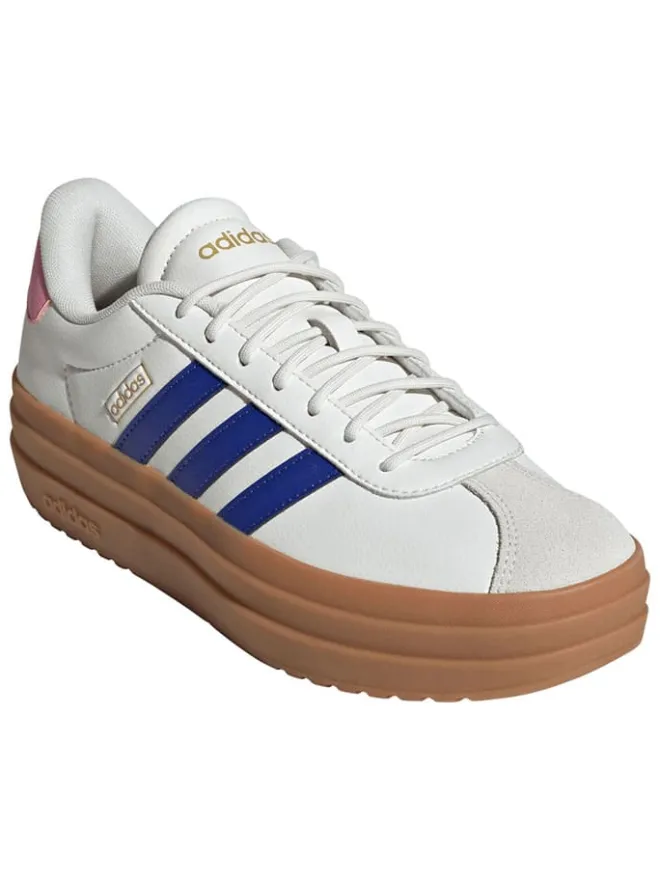 Leder-Sneakers "Court Bold" in Weiß/ Rosa/ Blau>adidas Hot