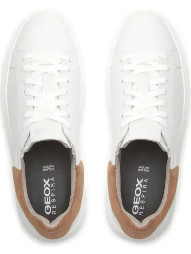 Geox Sneakers^Leder-Sneakers "Deiven" in Weiß/ Braun
