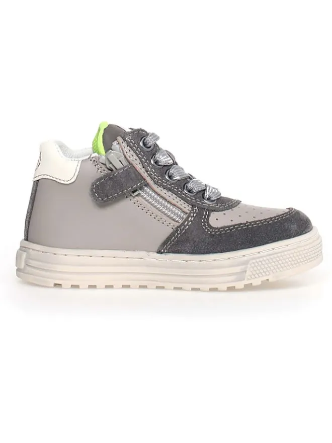 Leder-Sneakers "Hess" in Grau/ Anthrazit>Naturino Hot