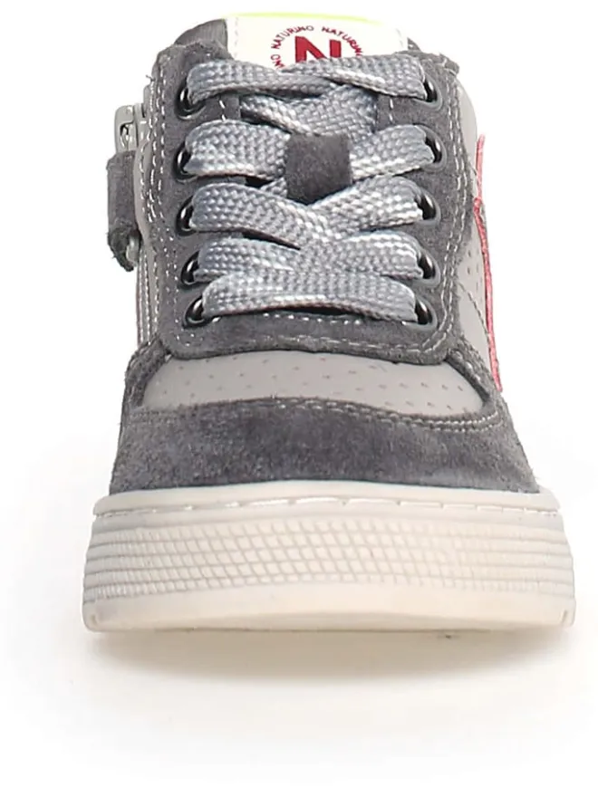 Leder-Sneakers "Hess" in Grau/ Anthrazit>Naturino Hot