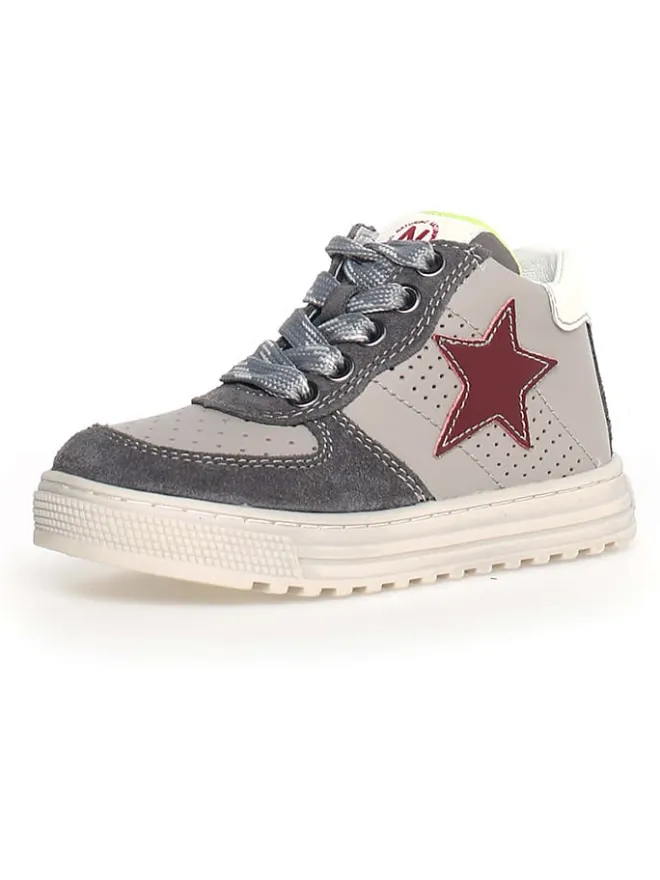 Leder-Sneakers "Hess" in Grau/ Anthrazit>Naturino Hot