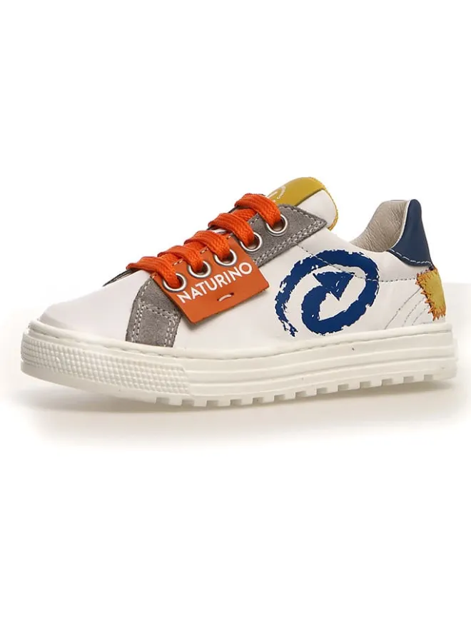 Leder-Sneakers "Hess" in Weiß/ Bunt>Naturino Hot