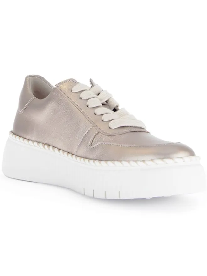 Leder-Sneakers in Beige>Gabor