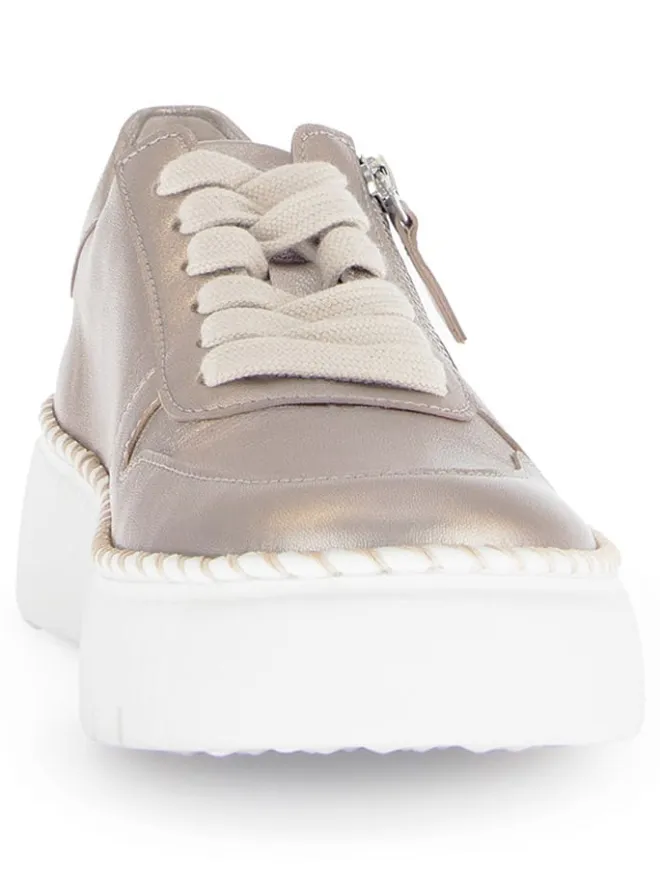 Leder-Sneakers in Beige>Gabor