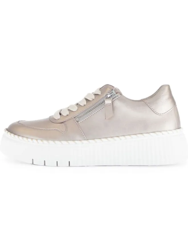 Leder-Sneakers in Beige>Gabor