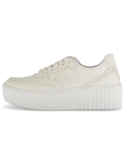 Leder-Sneakers in Beige><noscript><img width=