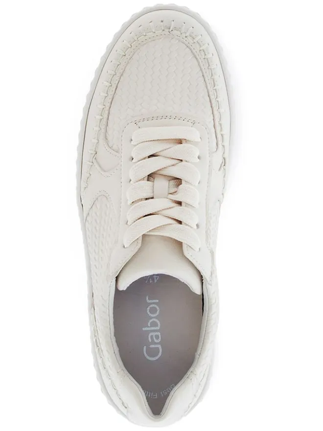 Leder-Sneakers in Beige>Gabor Outlet
