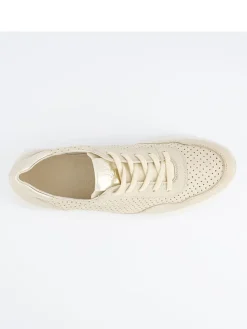 Leder-Sneakers in Beige><noscript><img width=