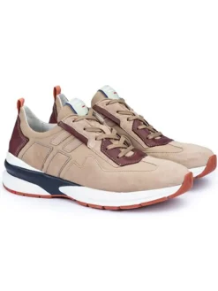 Leder-Sneakers in Beige/ Bordeaux>LLOYD