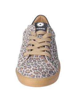 Leder-Sneakers in Beige/ Braun><noscript><img width=