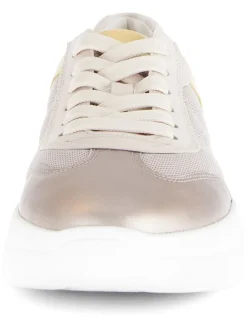 Leder-Sneakers in Beige/ Gelb><noscript><img width=