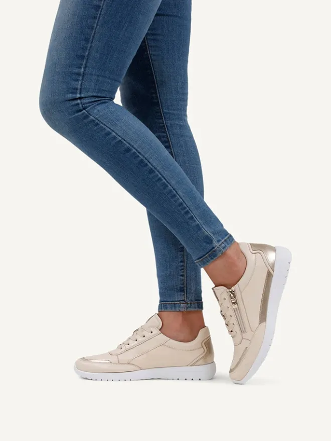Caprice Sneakers^Leder-Sneakers in Beige/ Gold