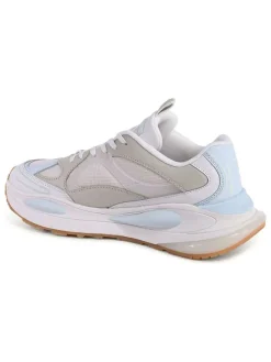 Leder-Sneakers in Beige/ Hellblau><noscript><img width=