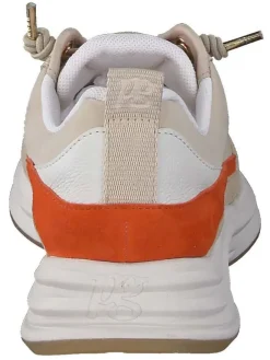 Leder-Sneakers in Beige/ Orange><noscript><img width=