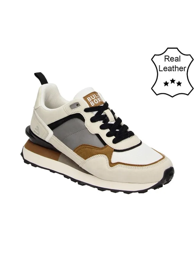 Leder-Sneakers in Creme/ Grau>Bullboxer Discount