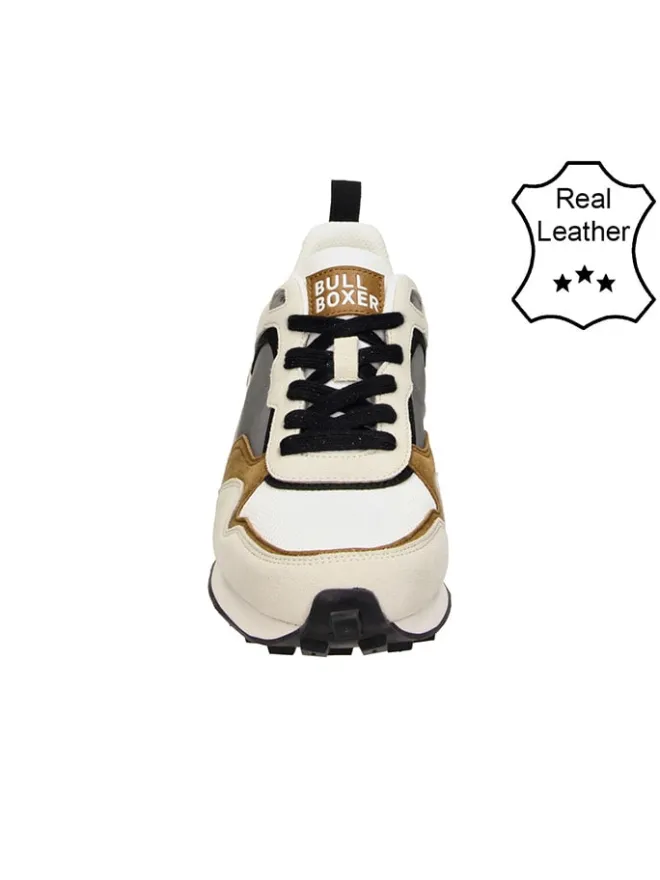 Leder-Sneakers in Creme/ Grau>Bullboxer Discount