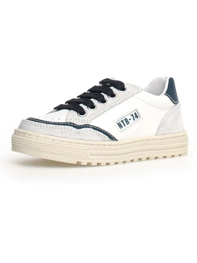 Leder-Sneakers in Dunkelblau/ Weiß>Naturino Discount