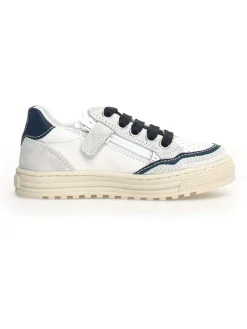 Leder-Sneakers in Dunkelblau/ Weiß><noscript><img width=