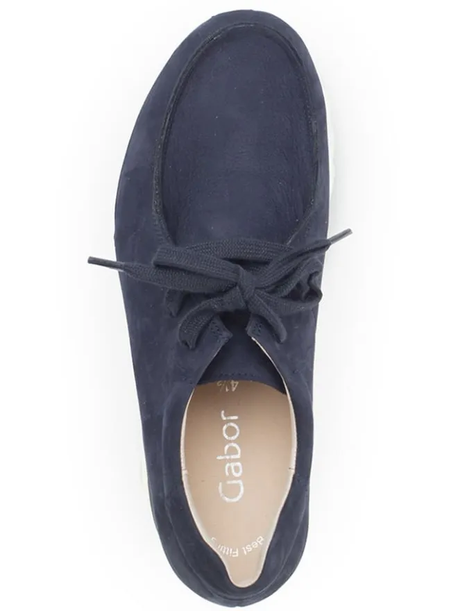 Leder-Sneakers in Dunkelblau>Gabor