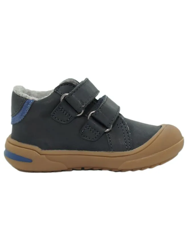 Leder-Sneakers in Dunkelblau>lamino