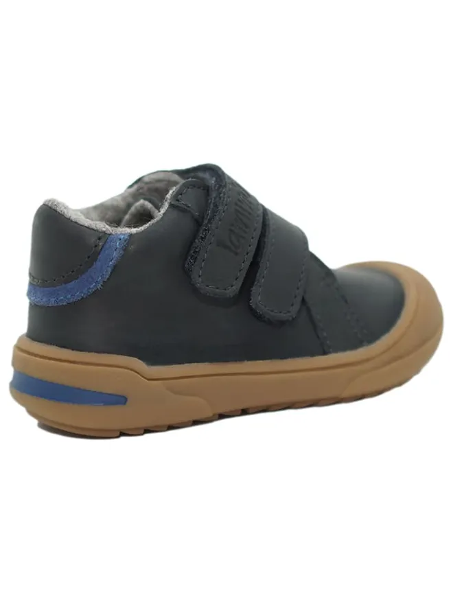 Leder-Sneakers in Dunkelblau>lamino