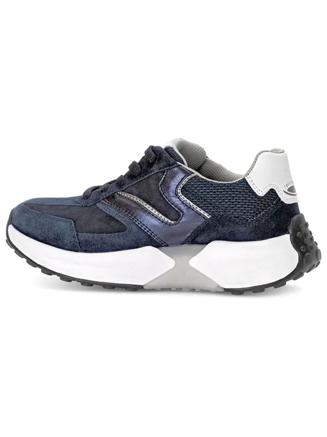 Leder-Sneakers in Dunkelblau>Gabor