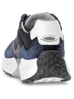 Leder-Sneakers in Dunkelblau><noscript><img width=