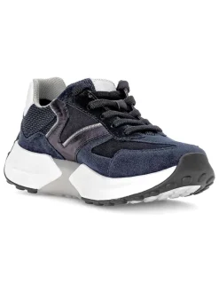 Leder-Sneakers in Dunkelblau><noscript><img width=