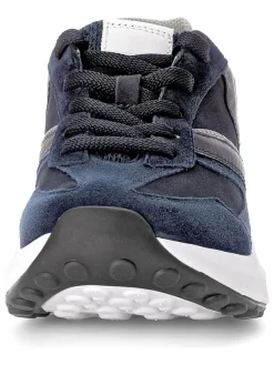 Leder-Sneakers in Dunkelblau><noscript><img width=