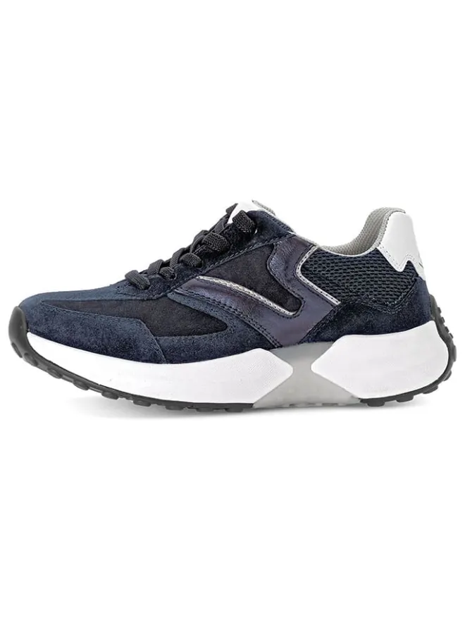 Leder-Sneakers in Dunkelblau>Gabor