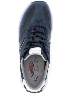 Leder-Sneakers in Dunkelblau><noscript><img width=