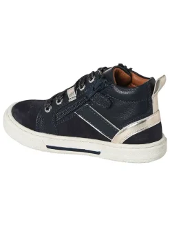vertbaudet Sneakers·Sneakers High^Leder-Sneakers in Dunkelblau/ Schwarz/ Silber