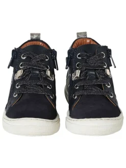vertbaudet Sneakers·Sneakers High^Leder-Sneakers in Dunkelblau/ Schwarz/ Silber