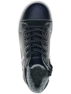 Leder-Sneakers in Dunkelblau><noscript><img width=