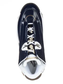 Leder-Sneakers in Dunkelblau/ Khaki/ Weiß><noscript><img width=