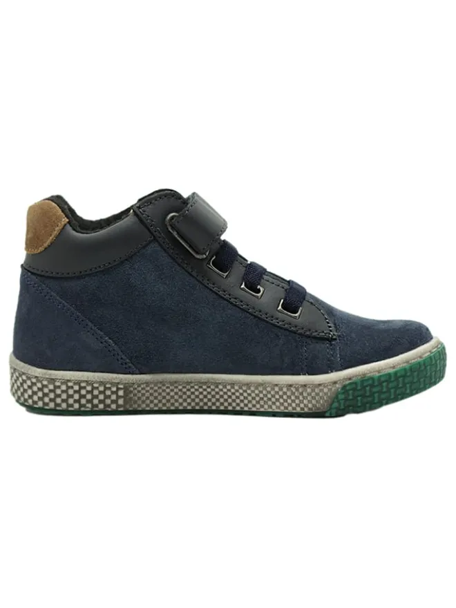Leder-Sneakers in Dunkelblau>lamino Hot