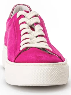 Leder-Sneakers in Fuchsia><noscript><img width=
