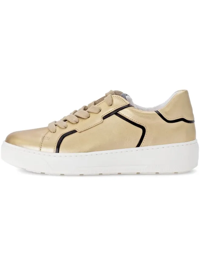 Gabor Sneakers^Leder-Sneakers in Gold/ Schwarz