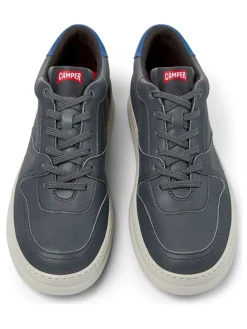 Leder-Sneakers in Grau><noscript><img width=
