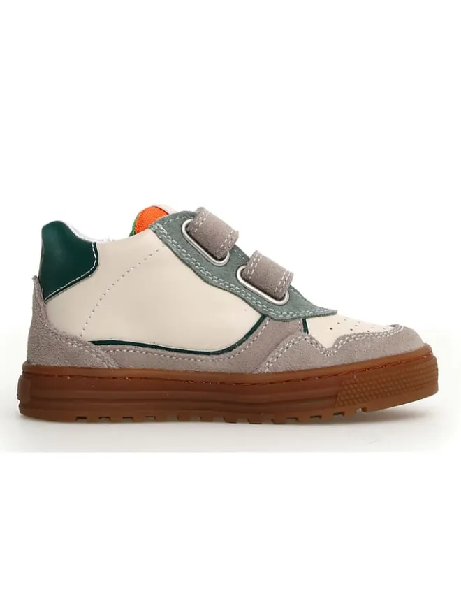 Leder-Sneakers in Grau/ Beige/ Grün>Naturino Hot
