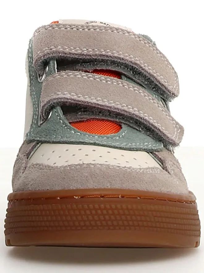 Leder-Sneakers in Grau/ Beige/ Grün>Naturino Hot