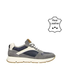 Bullboxer Sneakers^Leder-Sneakers in Grau/ Dunkelblau