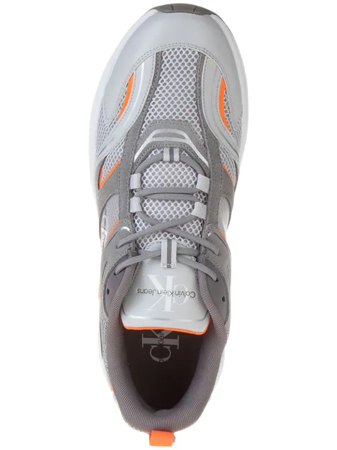 Calvin Klein Sneakers^Leder-Sneakers in Grau/ Orange