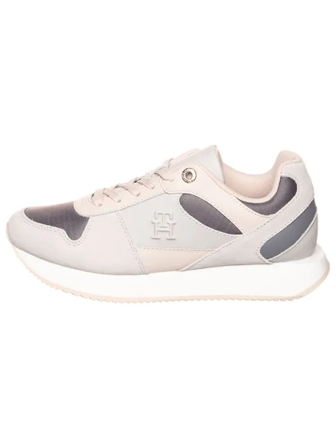 Leder-Sneakers in Grau/ Rosa>Tommy Hilfiger Shoes New